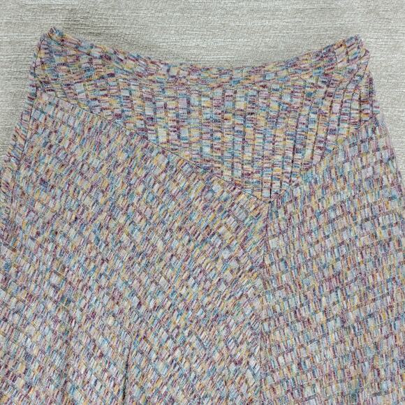 Vanessa Virginia Knit Skirt Large Asymmetrical Maxi Multicolor Textured Lined - Picture 7 of 16
